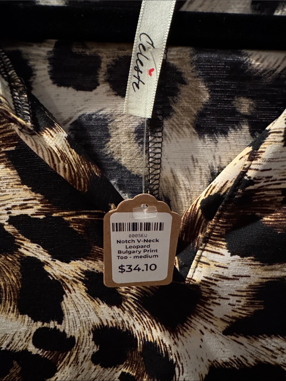 Celeste Leopard Print V-Neck Blouse - Black & Brown - Picture 2 of 6